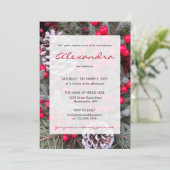 Essen, trinken und feiern Braut zum Winter-Thema Einladung (Stehend Vorderseite)