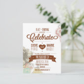 Essen, Trinken und Feiern Save the Date Karte (Stehend Vorderseite)