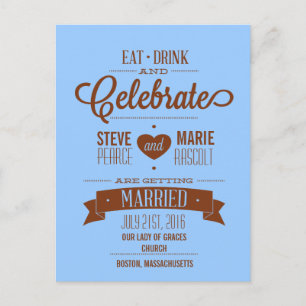 Essen, Trinken und Feiern Save the Date Karte