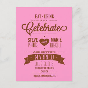 Essen, Trinken und Feiern Save the Date Karte