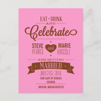 Essen, Trinken und Feiern Save the Date Karte