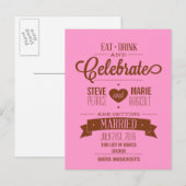 Essen, Trinken und Feiern Save the Date Karte (Vorne/Hinten)