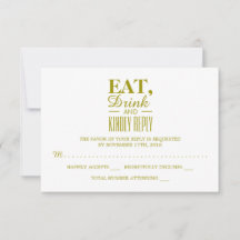 Essen, trinken und Freundliche Antwort Gold Hochze