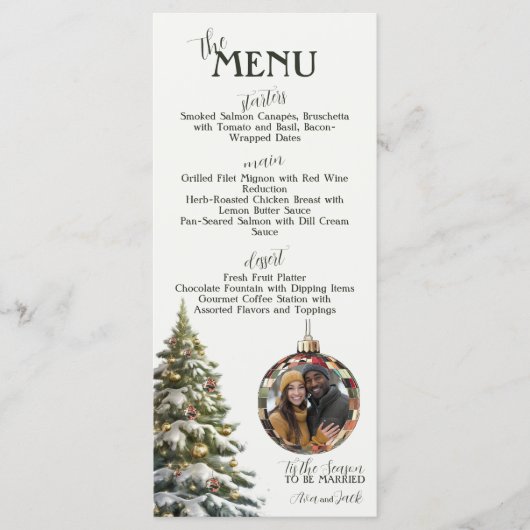 Essen, trinken und frohe Weihnachten feiern Menükarte (Vorderseite)