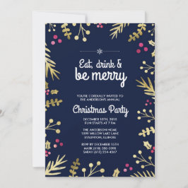 Essen, trinken und frohe Weihnachten Party Einladu Einladung