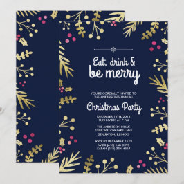 Essen, trinken und frohe Weihnachten Party Einladu Einladung