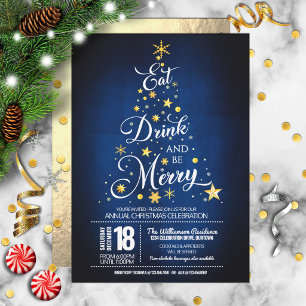 Essen, trinken und frohe Weihnachten Party Einladu Einladung