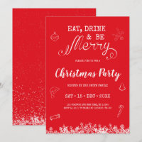 Essen, trinken und frohe Weihnachten Party Einladu