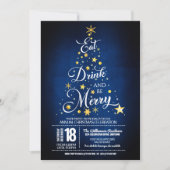 Essen, trinken und frohe Weihnachten Party Einladu Einladung (Vorderseite)