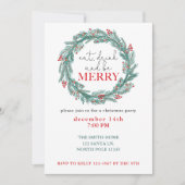 Essen, trinken und frohe Weihnachten Party Potluck Einladung (Vorderseite)