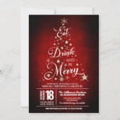 Essen, trinken und frohe Weihnachten Party sein Einladung (Vorderseite)