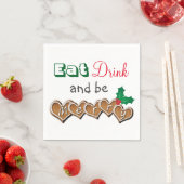 Essen, trinken und frohe Weihnachten sein Serviette (Beispiel)