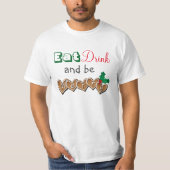 Essen, trinken und frohe Weihnachten sein T-Shirt (Vorderseite)
