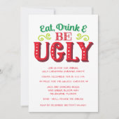 Essen, trinken und geil Weihnachts-Sweater-Party Einladung (Vorderseite)
