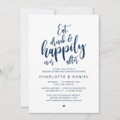 Essen, trinken und glücklich immer nach, Hochzeits Einladung (Vorderseite)