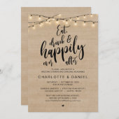 Essen, trinken und glücklich immer nach, Hochzeits Einladung (Vorne/Hinten)