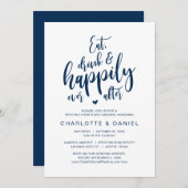 Essen, trinken und glücklich immer nach, Hochzeits Einladung (Vorne/Hinten)