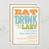 Essen, Trinken und Lazy im Party "Summer GRILLEN" Einladung (Vorne/Hinten)