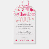 "Essen, Trinken und Liebe" Valentinstag Brautparty Geschenkanhänger (Vorderseite)