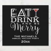 Essen, trinken und Merken, Streifen Bierflaschenetikett (Einzelnes Label)