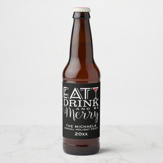 Essen, trinken und Merken, Streifen Bierflaschenetikett (Vorderseite)