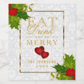 Essen, trinken und Merken - Weihnachten Weinetikett (Einzelnes Label)