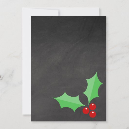 Essen, trinken und Merry Chalkboard Weihnachts-Par Einladung (Rückseite)