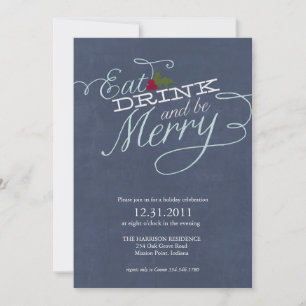 Essen, Trinken und Merry Holiday Party Einladung