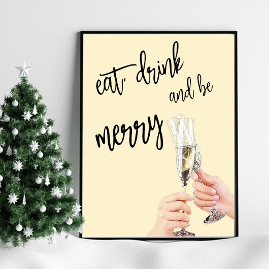 Essen, trinken und Merry Poster sein