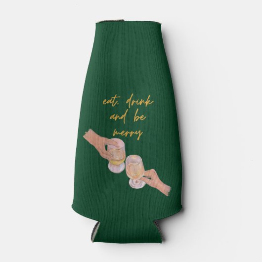 Essen, trinken und Merry sein, Fröhlich, Weihnacht Flaschenkühler (Vorderseite)