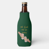 Essen, trinken und Merry sein, Fröhlich, Weihnacht Flaschenkühler (Flaschenvorderseite)