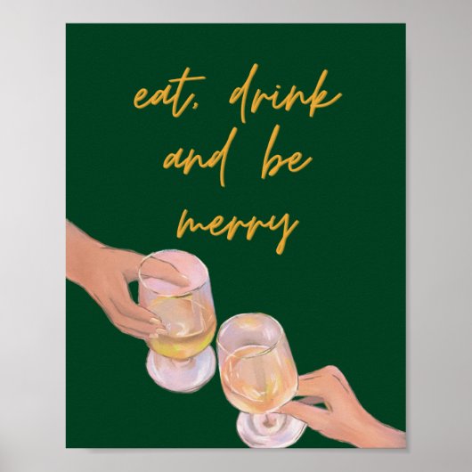 Essen, trinken und Merry sein, Fröhlich, Weihnacht Poster (Vorne)