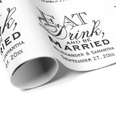 Essen, trinken und Personalisierte Hochzeit Verhei Geschenkpapier (Rolleneckpunkt)