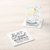 Essen, trinken und Personalisierte Hochzeit Verhei Rechteckiger Pappuntersetzer (Vor Ort)