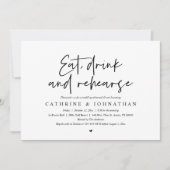 Essen, Trinken und Rehearen, Hochzeit Probe Abende Einladung (Vorderseite)