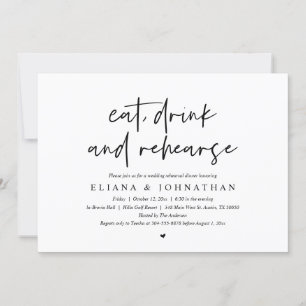 Essen, Trinken und Rehearen, Hochzeit Probe Abende Einladung