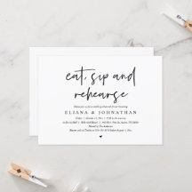 Essen, Trinken und Rehearen, Hochzeit Probe Abende