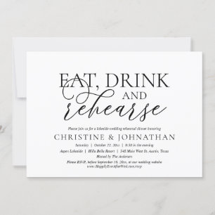 Essen, Trinken und Rehearen, Hochzeit-Probe-Party Einladung