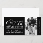 Essen, trinken und Save the Date Verheiratet sein (Vorne/Hinten)