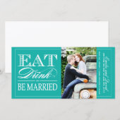 Essen, trinken und Save the Date Verheiratet sein  (Vorne/Hinten)