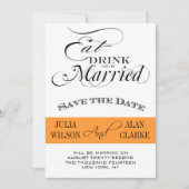 Essen, trinken und Save the Date Verheiratet sein  (Vorderseite)