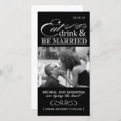 Essen, trinken und Save the Date Verheiratet sein (Vorne/Hinten)