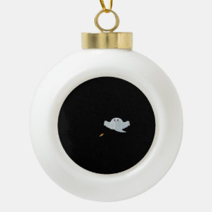 Essen Trinken Und Sei Gruselig Halloween Trendig C Keramik Kugel-Ornament
