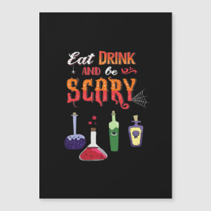 Essen Trinken Und Sei Gruselig Vintage-Kunst Magnetkarte
