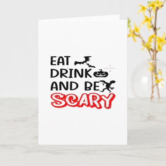 Essen Trinken Und Sei Schrecklich Design Retro Kla Karte (Gelbe Blume)