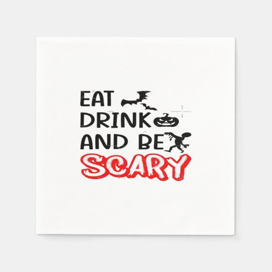 Essen Trinken Und Sei Schrecklich Design Retro Kla Serviette (Vorderseite)