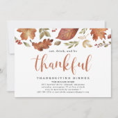 Essen, Trinken und seien Sie dankbare Blätter Ernt Einladung (Vorderseite)