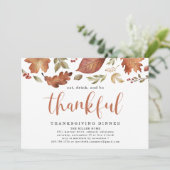 Essen, Trinken und seien Sie dankbare Blätter Ernt Einladung (Stehend Vorderseite)