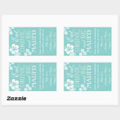 Essen, trinken und sein Maui'd Wedding Wine Labels Rechteckiger Aufkleber (Blatt)