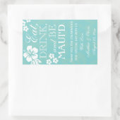 Essen, trinken und sein Maui'd Wedding Wine Labels Rechteckiger Aufkleber (Tasche)